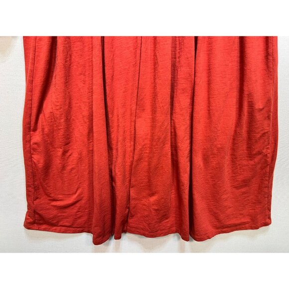 Old Navy Womens Maternity V Neck Blouson Sleeve Midi Swing Dress Sz XL Coral Red - Picture 12 of 12